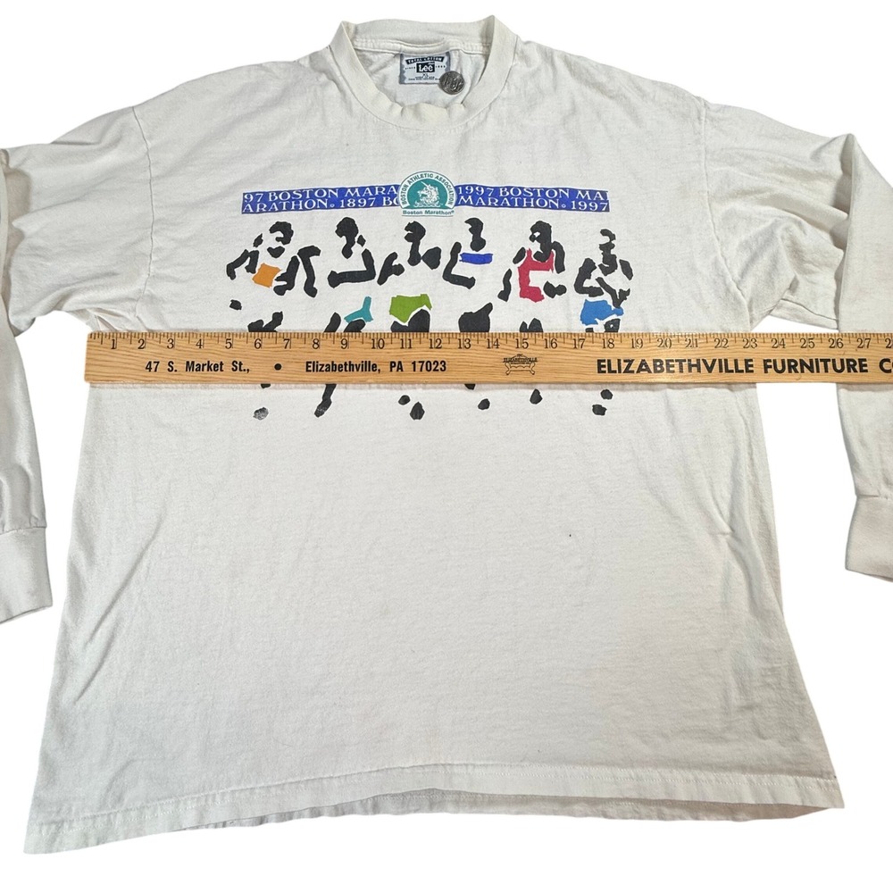 VTG‎ RARE 1997 Boston Marathon Lee Total Cotton Long Sleeve Shirt Made in USA - Picture 9 of 14